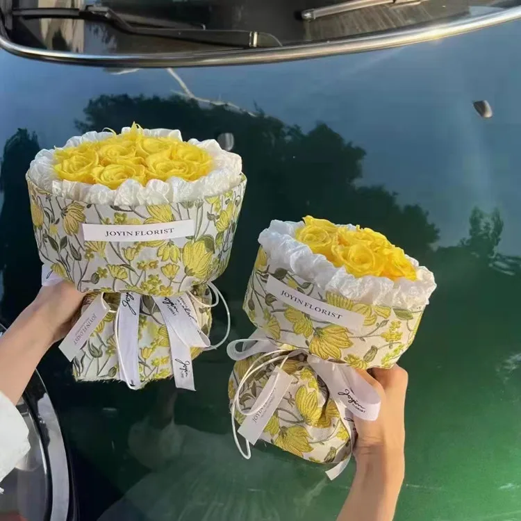 Custom Printed Flower-Design Tissue Paper Rolls Sheets Coated Pulp Material Fresh Florist Flower Packaging Clothing Socks Use