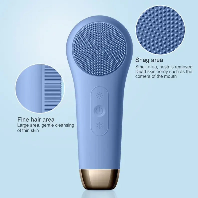New Silicone Food Grade Facial Cleansing Brush Ipx7 Waterproof Sonic Skincare Exfoliate Deep Cleaning Facial Brushes