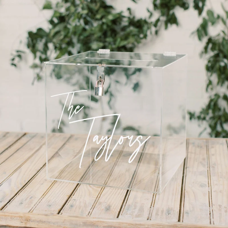 Personalized clear Acrylic Card Box,Wedding Card Box,Acrylic Wishing Well Box and Wedding Money Box
