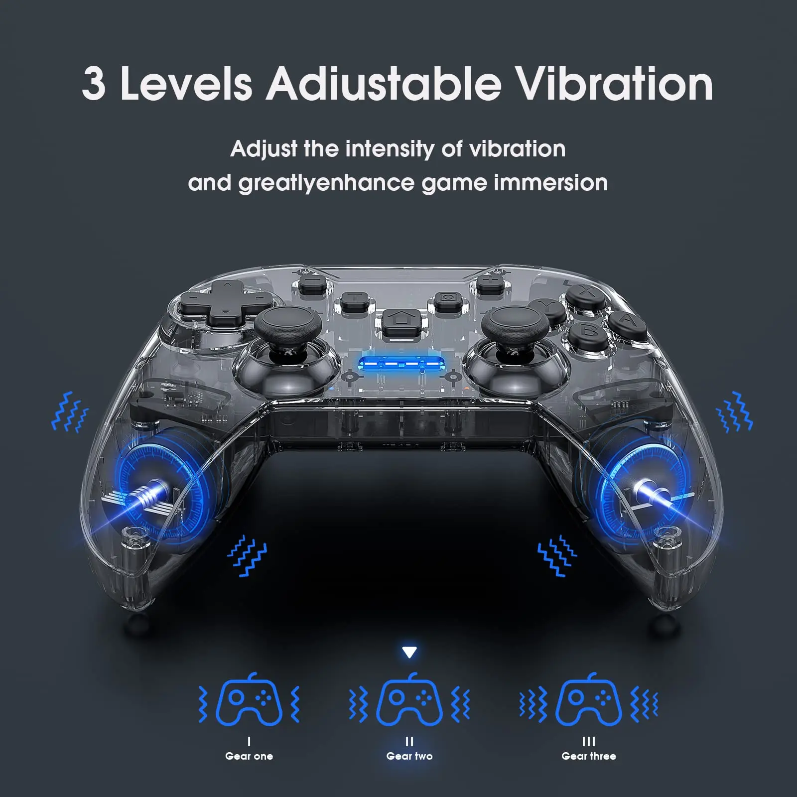 Hot sale BT dual vibration game controller for NS switch wireless gamepad RGB joystick video game console