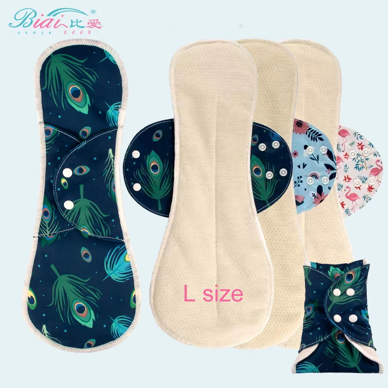 L size Cotton Daily Menstrual Cloth Pads With Wing Reusable Soft Panty Liner Sanitary Pad Towel Period Panties Pad