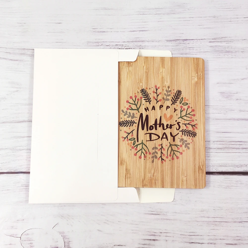 Happy Mothers Day wood anniversary greetings cards Mother Day Gift