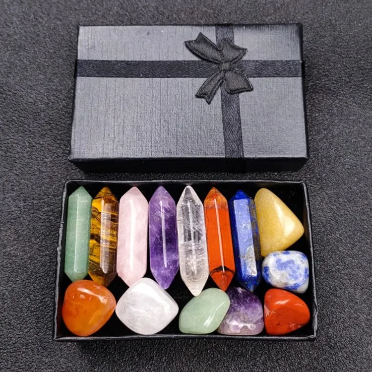 Chakra Healing Stone Set Reiki Yoga Meditation Healing Balancing Irregular Crytal 7 Chakra Kit With Gemstones Pendant Necklace