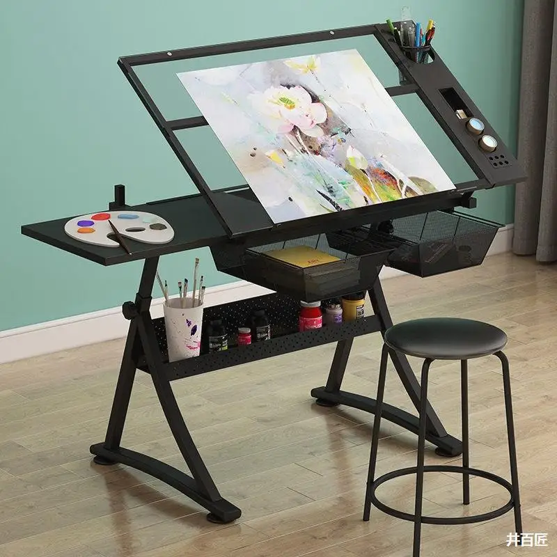 Professional Design for Artists Drafting Table Tilted Tabletop Art Craft Desk for Watercolor Paintings Sketching Drawing