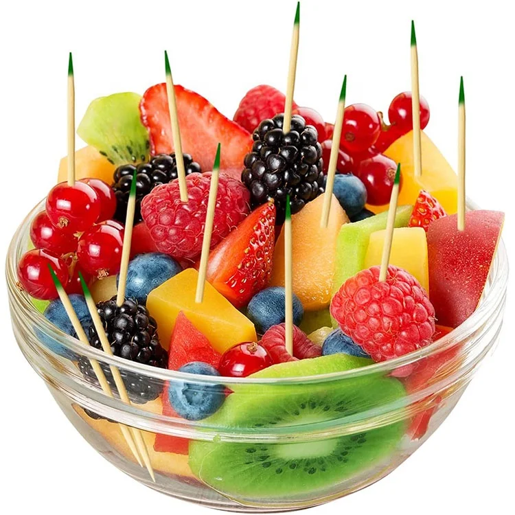 2.5 Inch Individually Cello Wrapped 1000pcs Pack Food Picks with Flavor Bamboo Mint Toothpicks