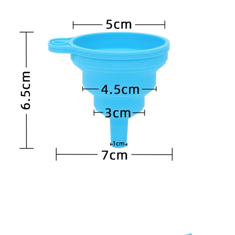 OEM&ODM Small/Large  Kitchen Funnel Filling Water Bottle Liquid Transfer Food Grade Foldable Silicone Collapsible Funnels