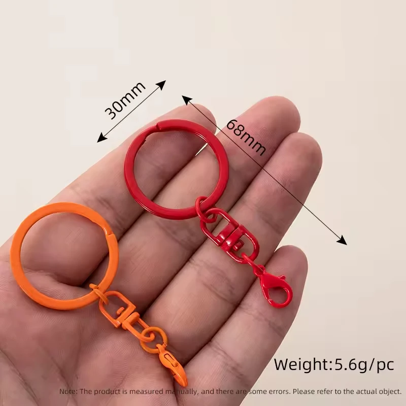 30mm Metal Keyring with Rotating Buckle Lobster DIY Jewelry Making Keychain Connector Key Ring Accessories