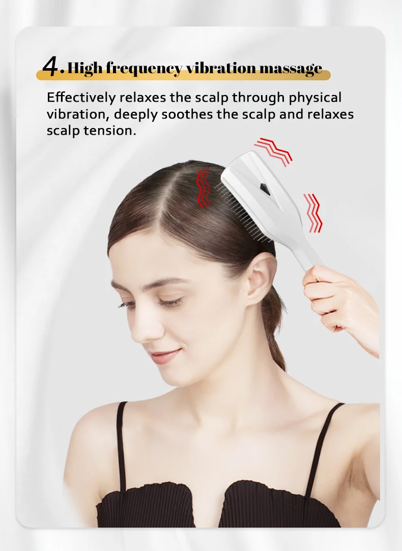 3 wavelength Red light Near infrared Blue light Hair care Massage EMS Light therapy Comb