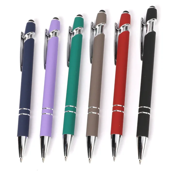 Business Gifts Metal Ballpoint Pen With Custom Logo Multi-Colored Aluminum Touch Stylus Ball Pen