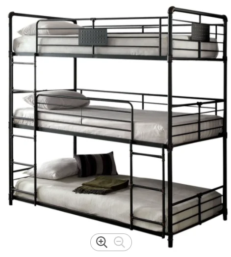 Тройная двухъярусная кровать litera, тройное общежитие, большое количество, тяжелый металл, лофт, школьная квартира, 3 слоя стали