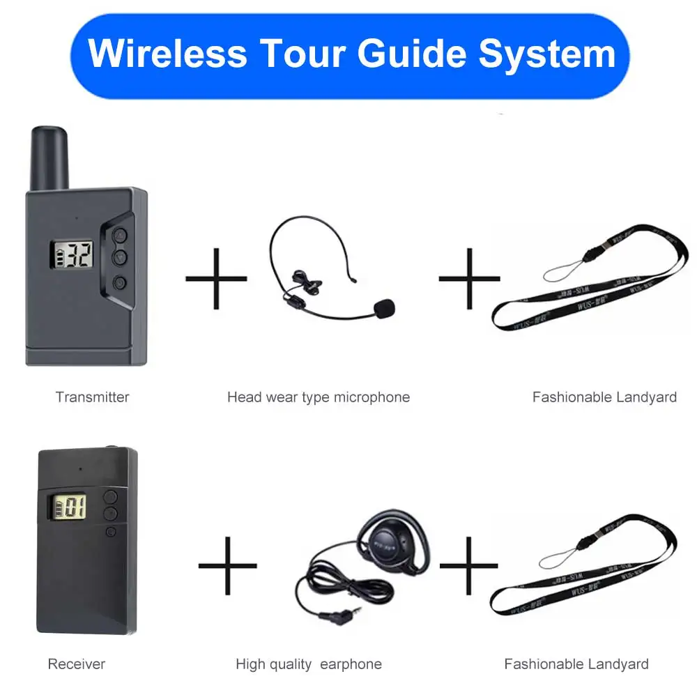 Wireless tour guide system acoustic system long distance wireless receiver