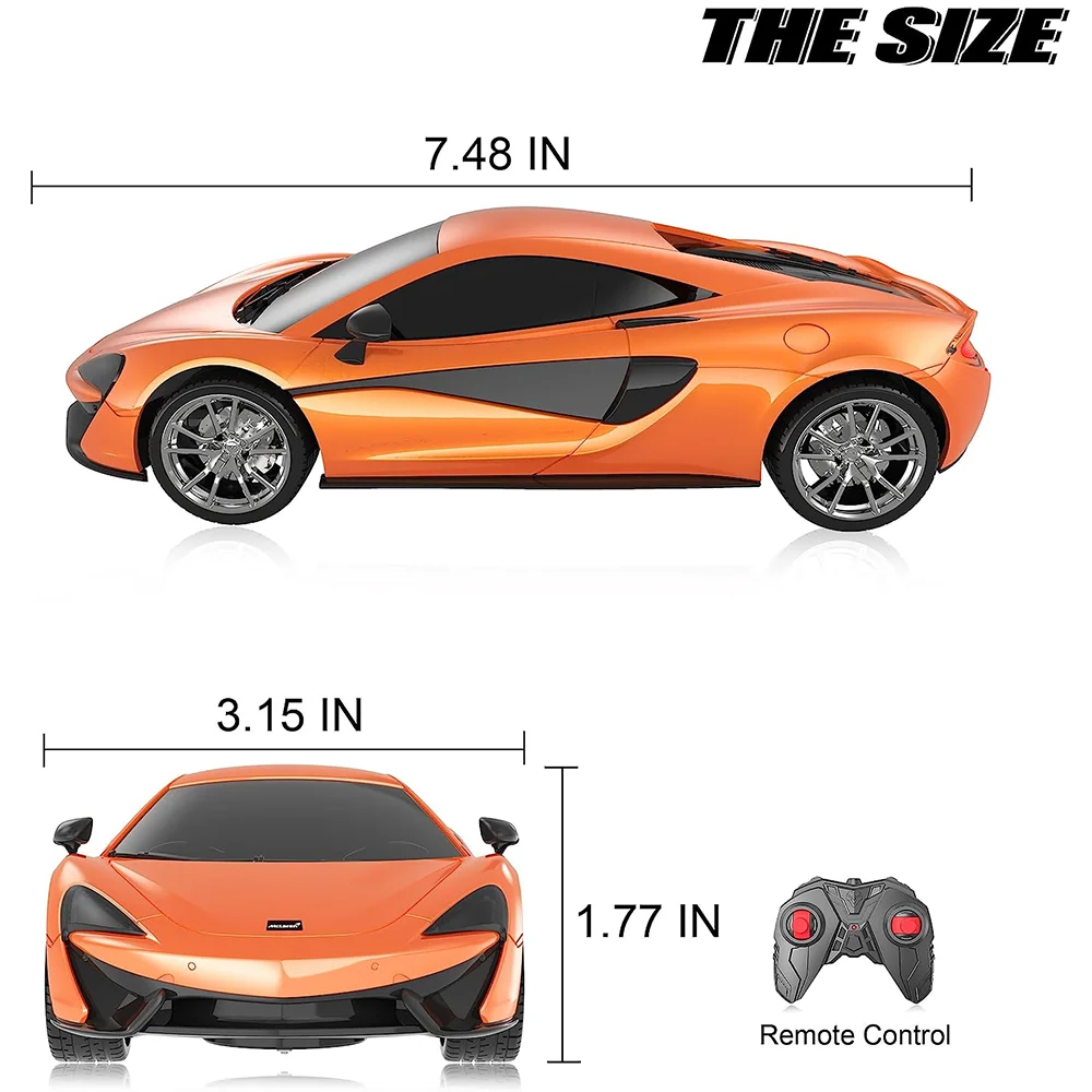 1:24 Scale 2.4G Racing Remote Control Model Vehicle Mclaren 570s Official Licensed Kids Toy RC Sport Car Hobby w/ Headlight