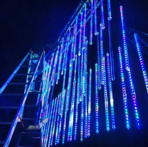 DC24V falling star light DMX RGB pixel tube 3d dj booth light for night club