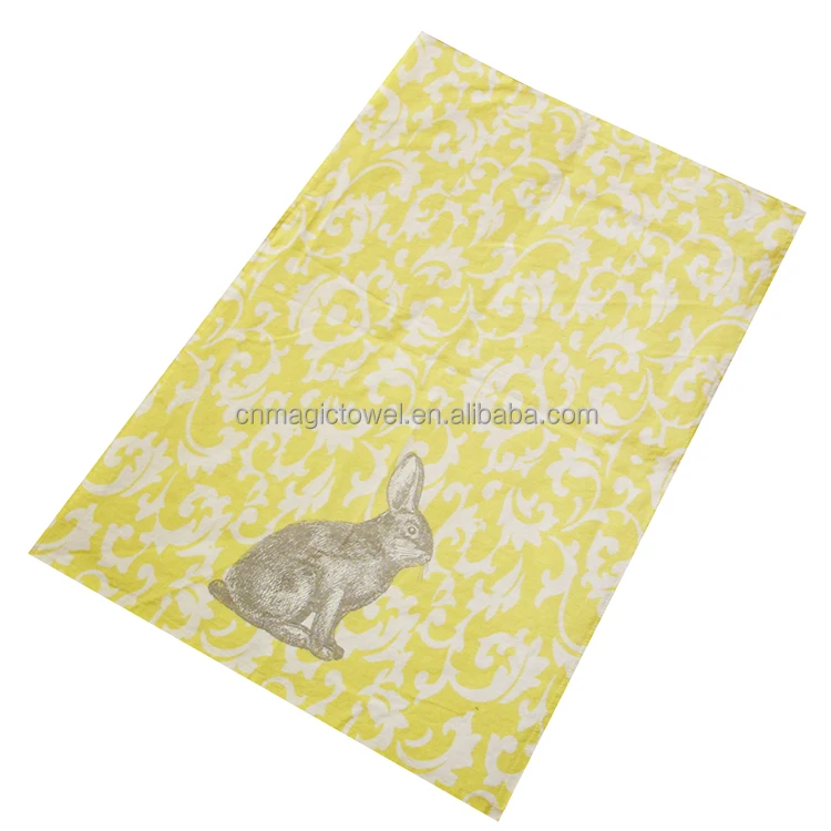 Small MOQ cheap price Custom full color printed stand white hand towel 100% cotton classic kitchen tea towel easter dish towel