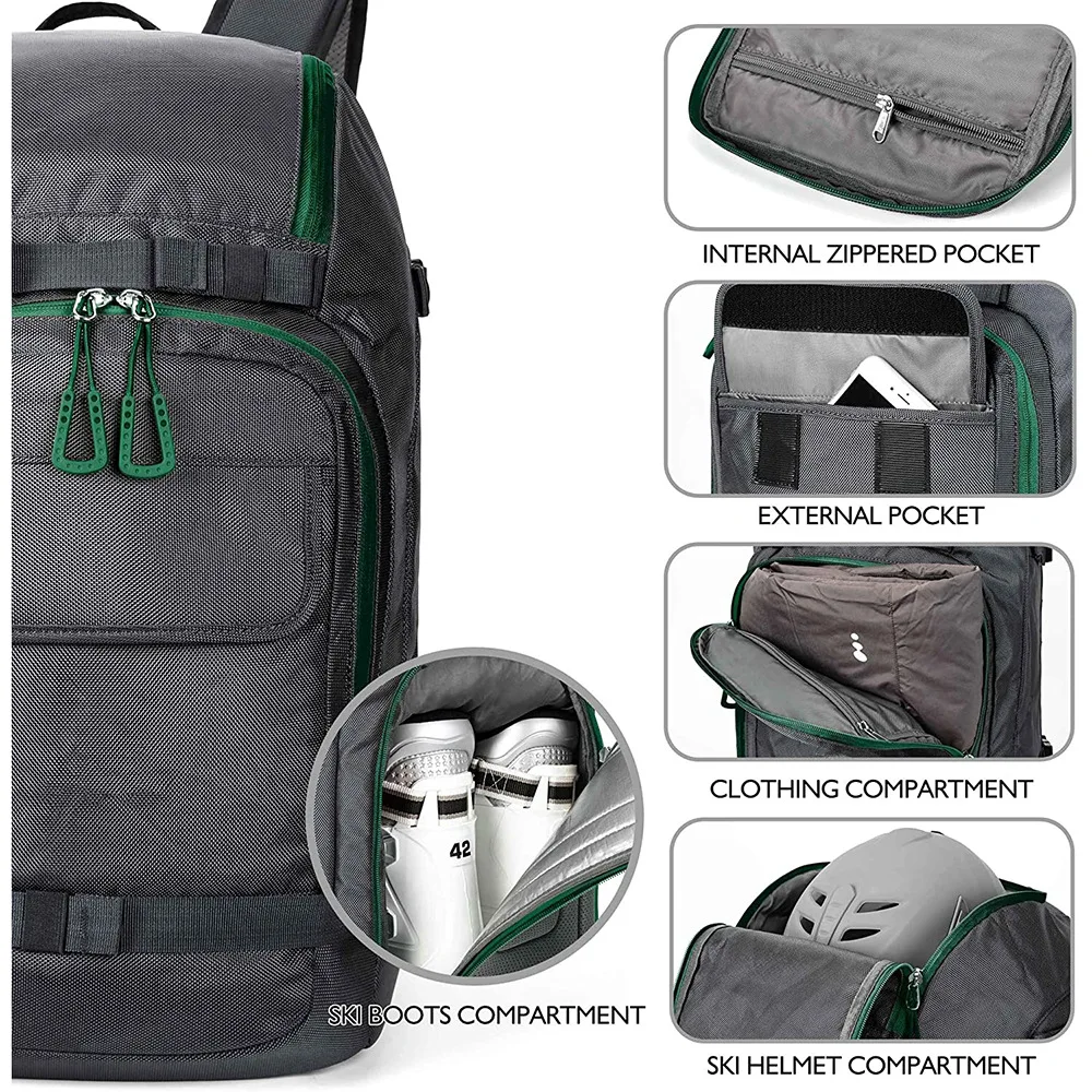 
Ski Helmet/boots shortage ski bag winter travel backpack 
