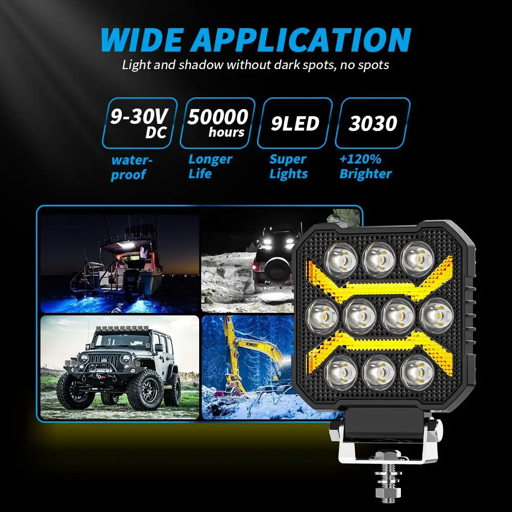 4 inch car Led Working light Offroad Spot Flood Truck Round LED Driving Light Auxiliary Offroad 4x4 Off-road Lights