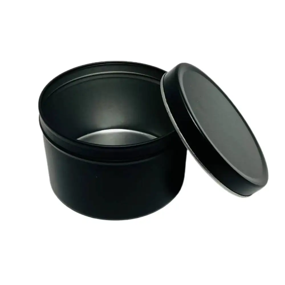 New Product Idea Empty Round Box Matte Black Metal Can Soy Candle Tin For Candle