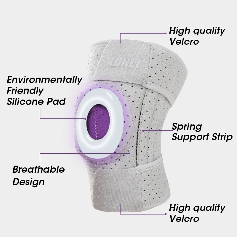 Adjustable Compression Protector Kneepads Breathable Silicone Sport Strap Support Knee Brace With Side Stabilizers
