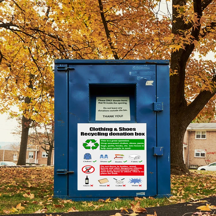 Large Volume Outdoor Garbage Bin Storage Box Steel Clothes Recycling Donation Bin