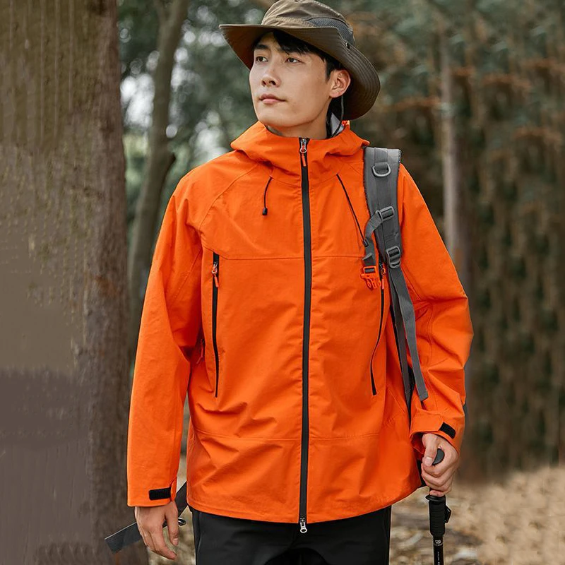Unisex outdoor jacket spring and autumn thin windbreaker waterproof jacket mountaineering suits raincoat suit jacket waterproof
