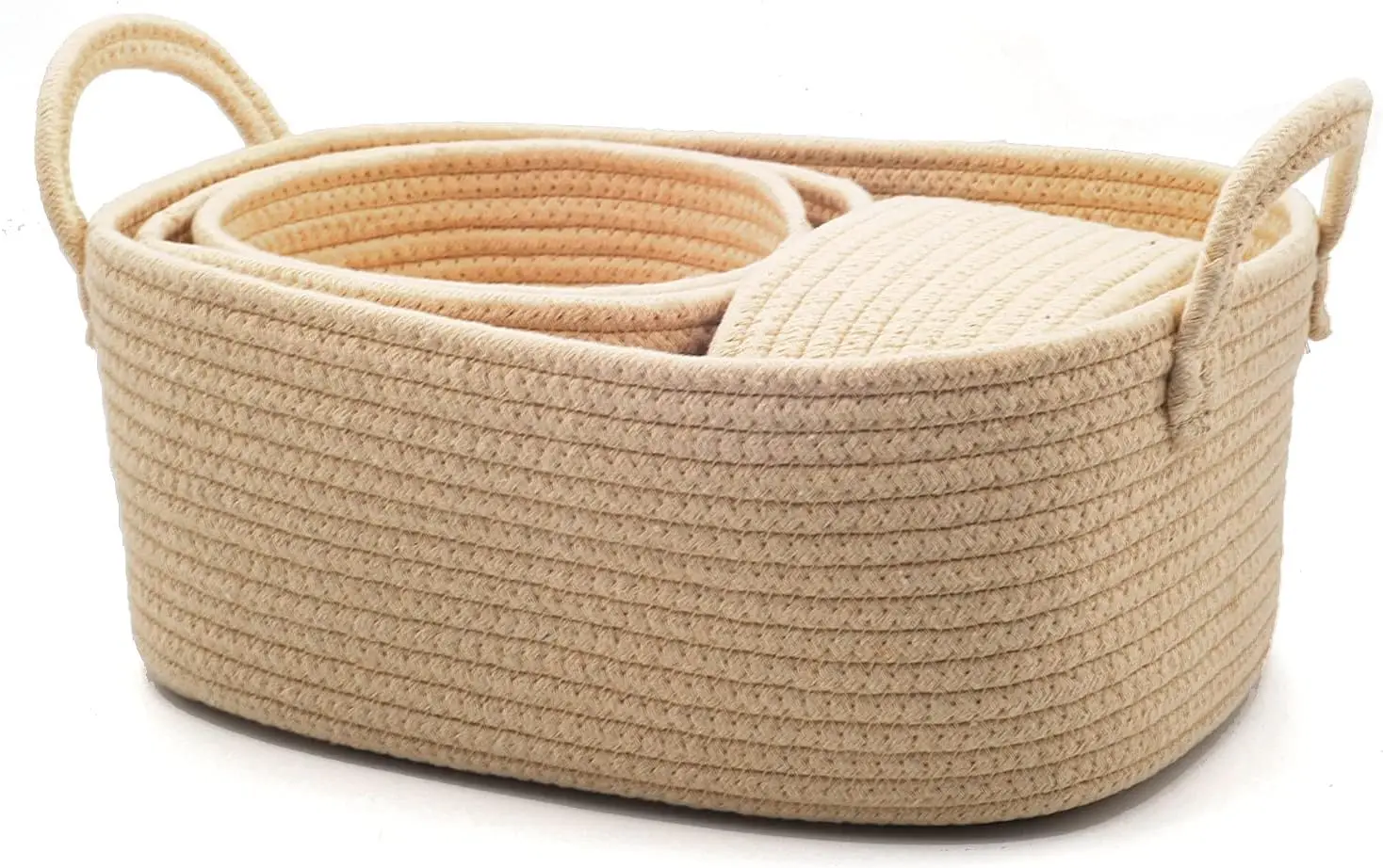 KUYUE Rope Woven Decorative Foldable Storage Basket Modern Folding 4-pack XL 100% Cotton Customizable Custom Size Accepted