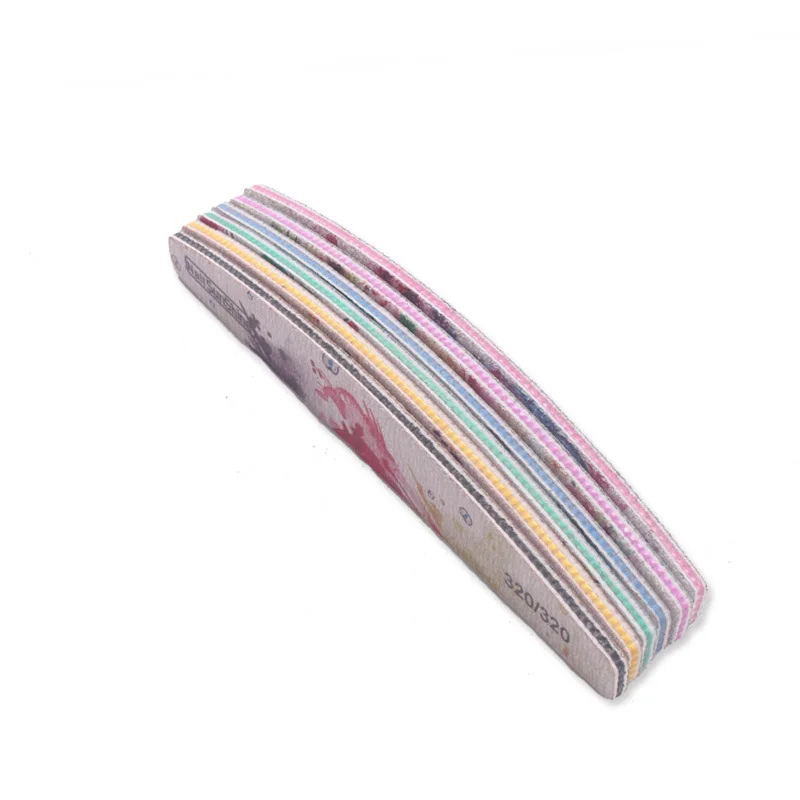 Personal Logo Double Side Zebra Half Moon Shape 100/100 100/180 Nail File