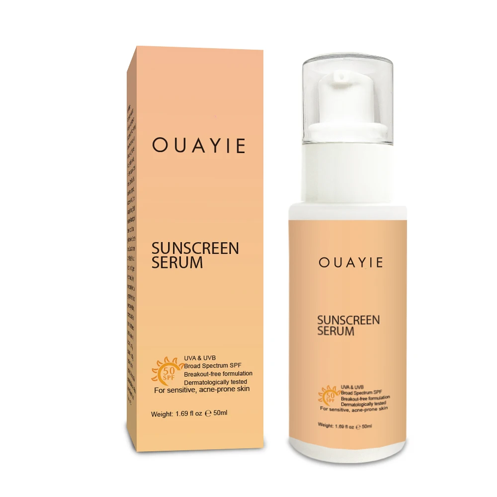 BLIW Private Label UV Protection Beauty SPF 50 Moisturizing Hydrating Broad Spectrum Acne Sensitive Face Sunscreen Serum