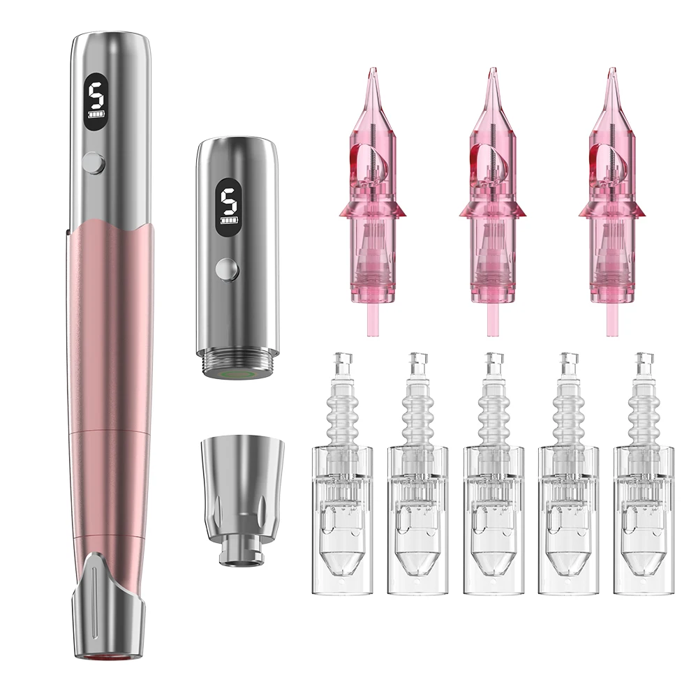 Microblading Supply Double Head Battery Wireless Tattoo Machine Pen Permanent Make Up Eyebrow Tattoo Machine