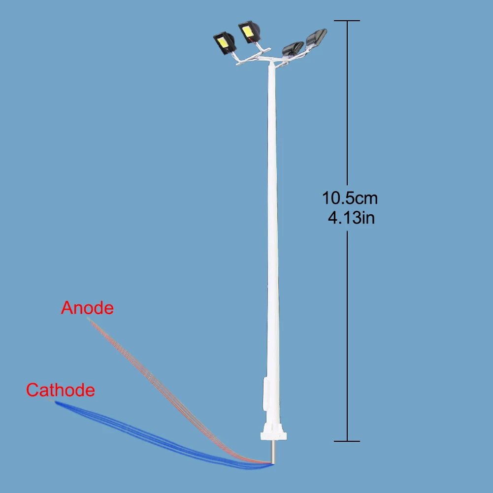 LSL13HO Model Railway Train 1:87 HO Scale 10.5cm LED Model Plaza Lamppost Playground Light
