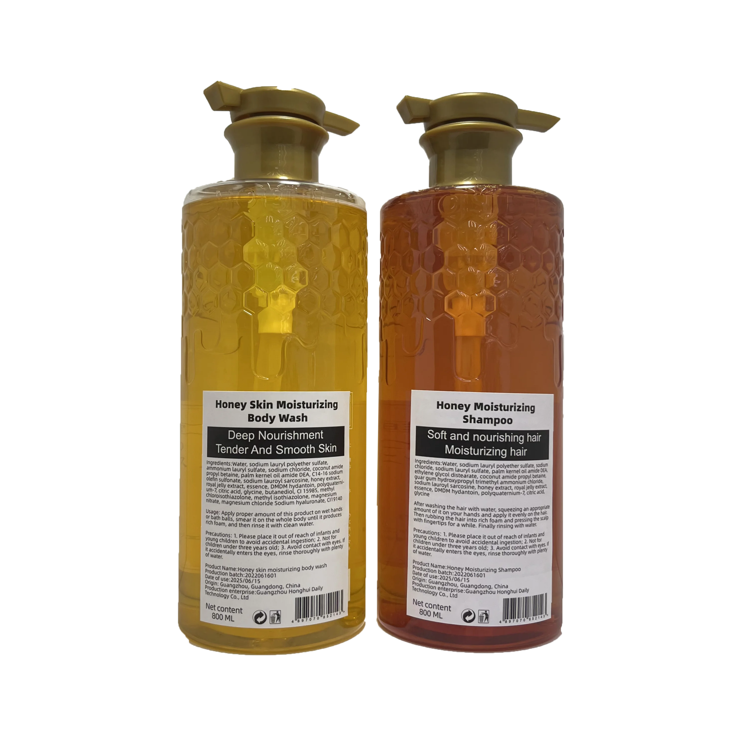 100% Natural Honey Moisturizing Shampoo Supports OEM Hair Washing Kit