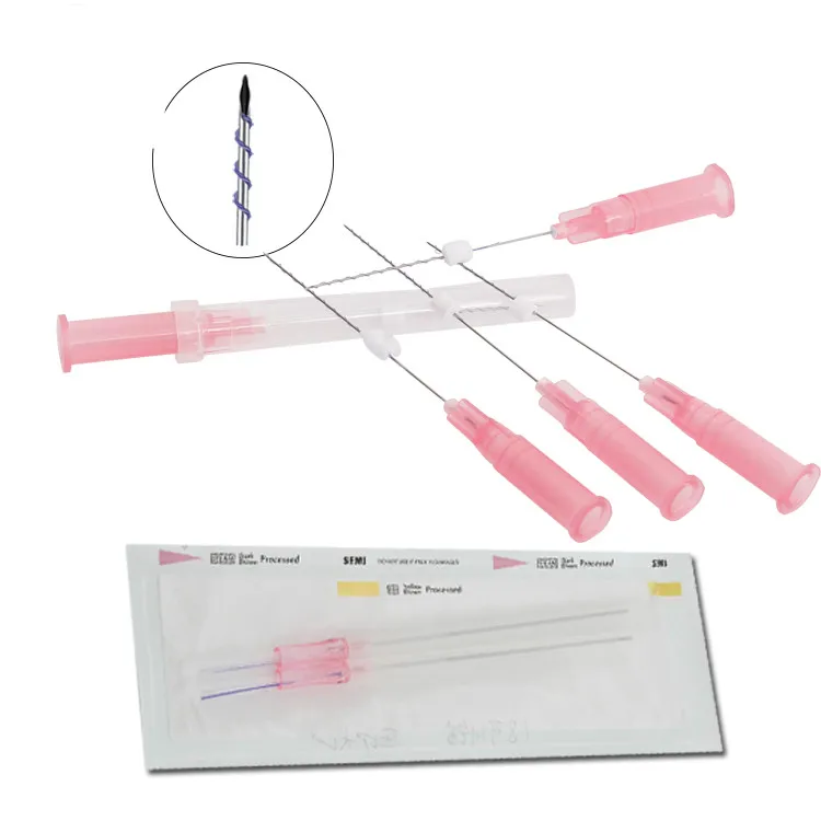 High quality factory direct selling face facial skin suture lifting Tornado screw 26G 38mm PDO thread