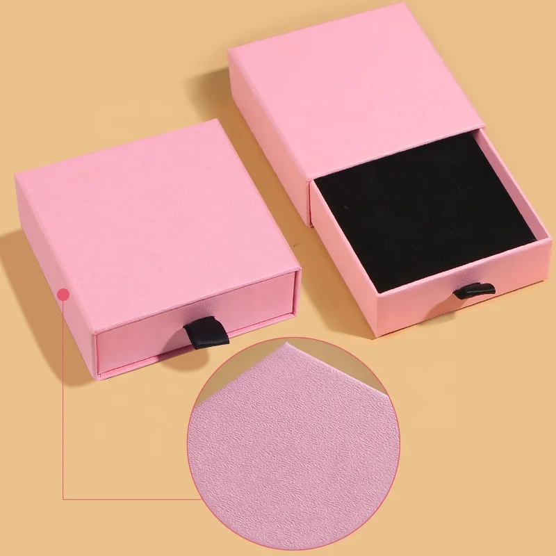 R.Gem. Jewelry Earring Necklace Ring Drawer Box Pink Boxes For Packaging