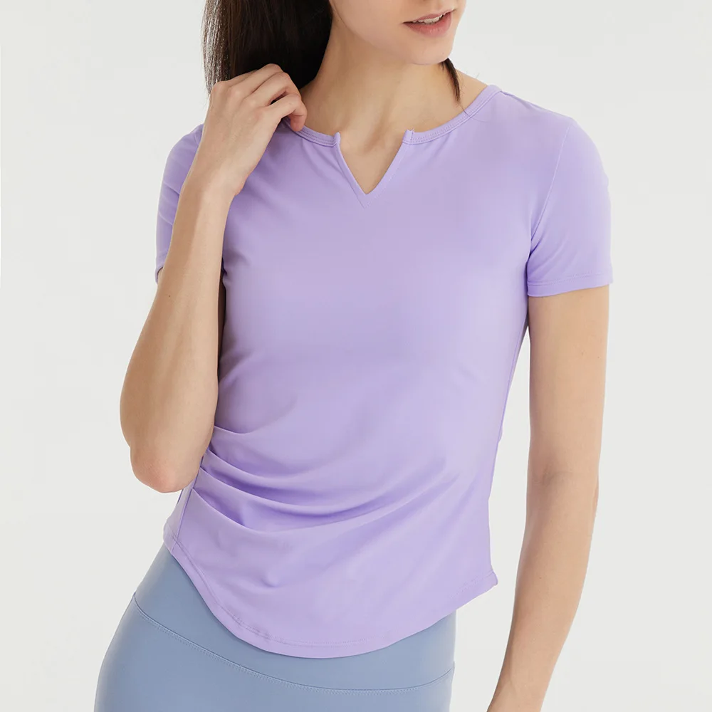 Ladies T Shirt New Design Cute Short Sleeve Yoga Top