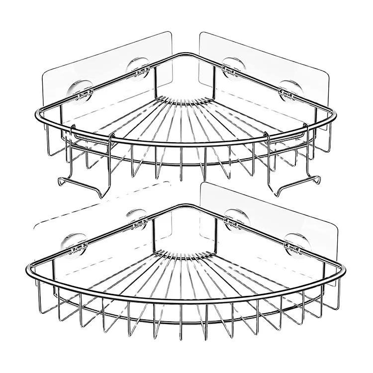 stainless steel shower caddy rack Bathroom multi corner shelf storage rack adhesive stand shelves