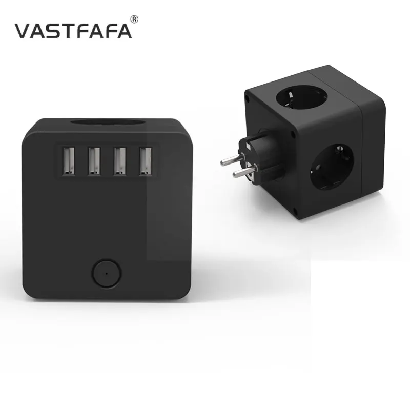 Electrical  Square Easy Carry european standard 4 usb socket extension plug socket explosion proof socket and plug