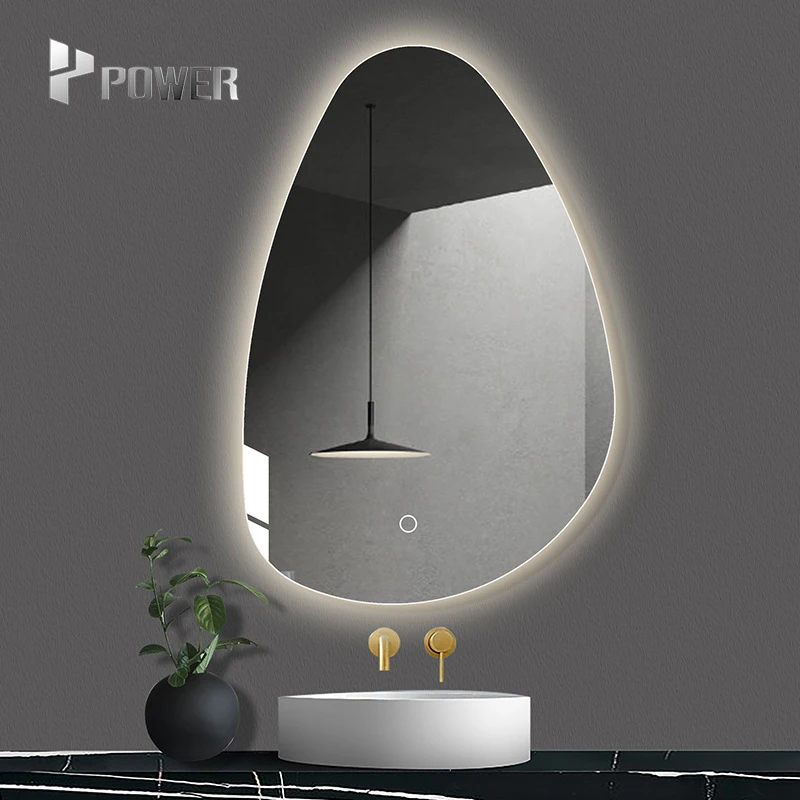 Wall Hanging Water Drops Creative Anti-fog Touch Sensor Hotel Time Display Defogger Bathroom Mirror With Led Light And Blueteeth