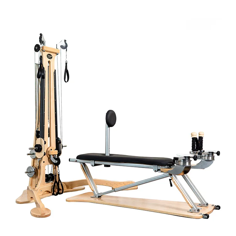 High-Quality Pilates Reformers Wood Puleggia Torre Turm Standing Equipment Reformers Combination Unit Pulley Tower