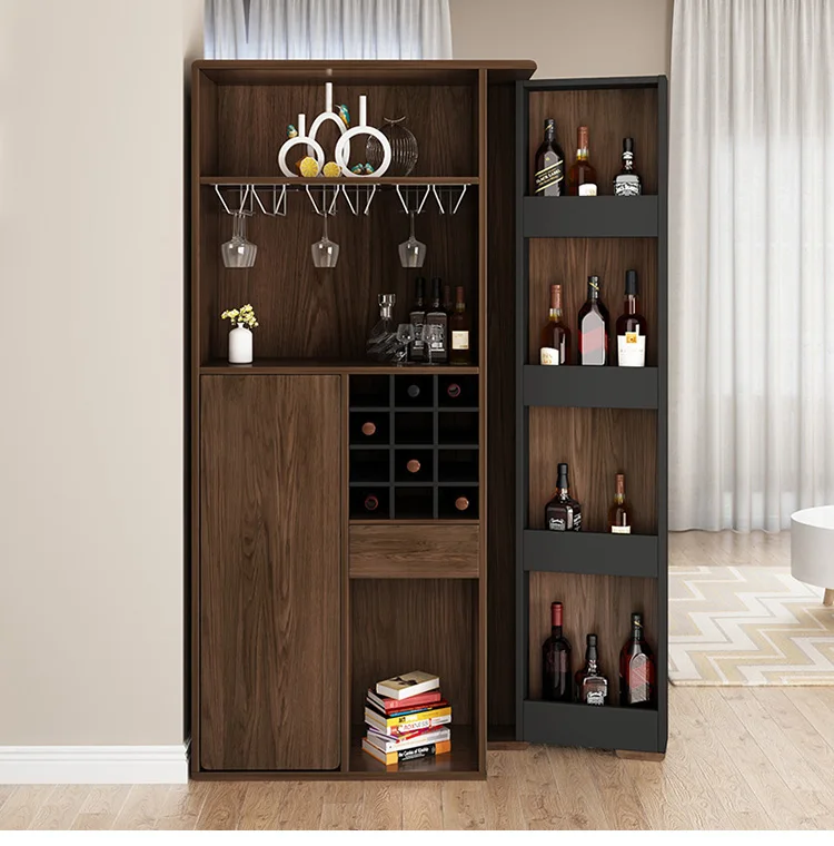 Extendable Bar Wine Storage Cabinet Design Wood Multi-layers Modern Standard Foldable Furniture Panel Furniture Living Room Wood