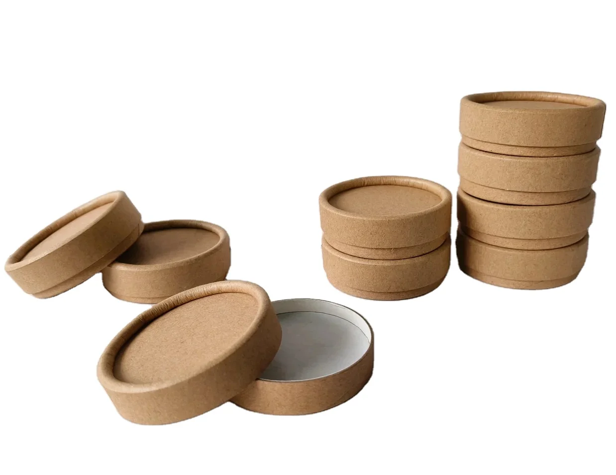Recyclable Eco-Friendly fat Lip Balm cylinder box Deodorant Stick wax lined Packaging Kraft Paper jar Lipstick tube