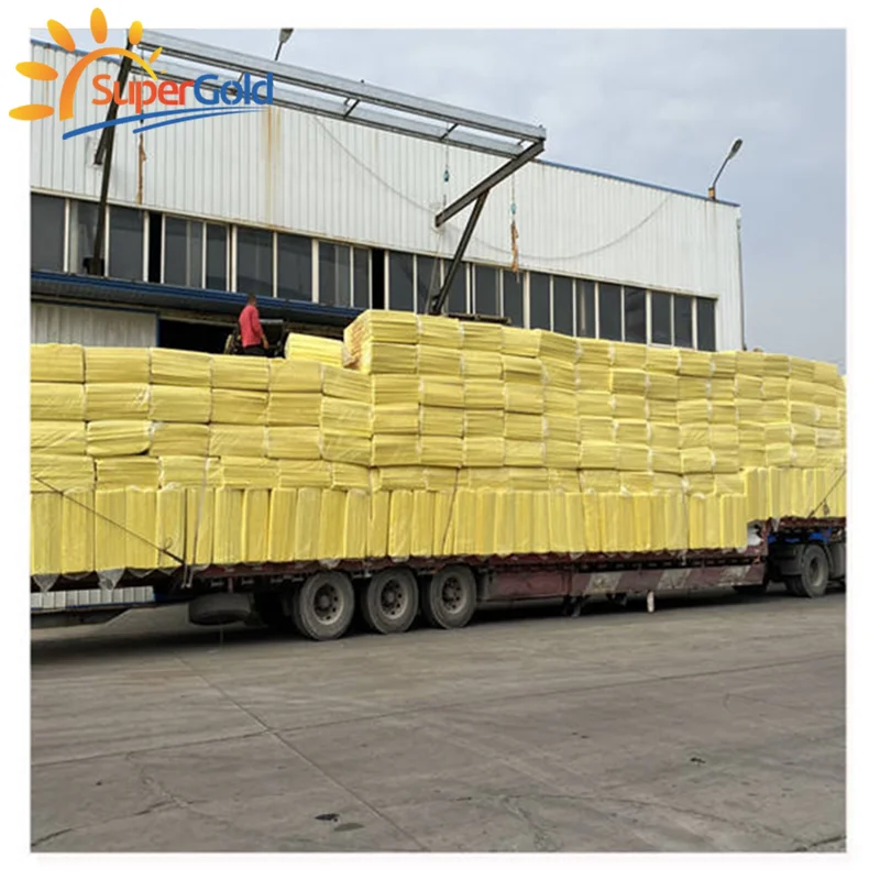 SuperGold HVAC duct thermal insulation fiber glass wool board with aluminum foil facing air conditioner insulation mak