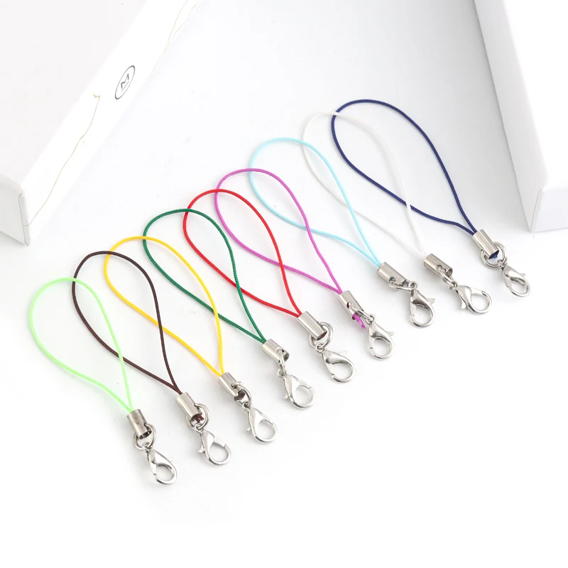 Hot Selling Charm 20pcs/Bag Colorful Polyester Thread Phone Rope 7.5cm