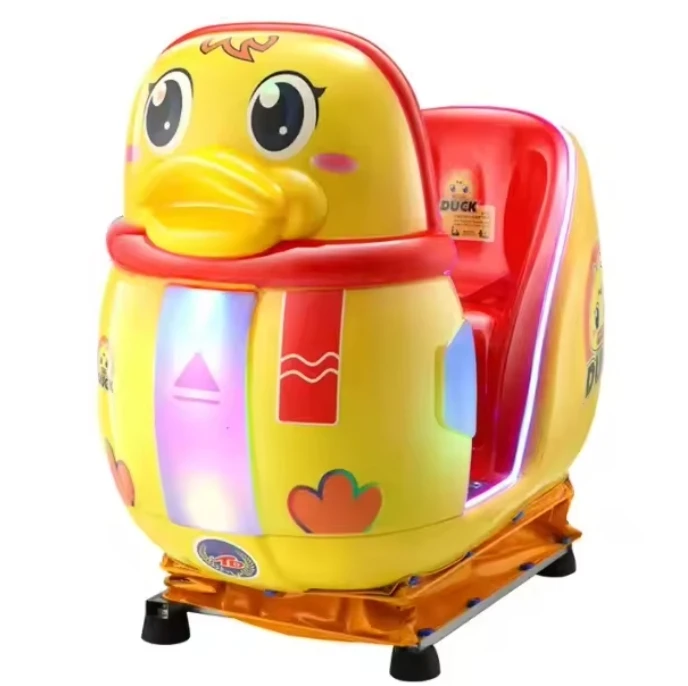 Popular cartoon animal little yellow duck kiddie ride gaming machine coin operated MP5 screen kiddies electric ride on car
