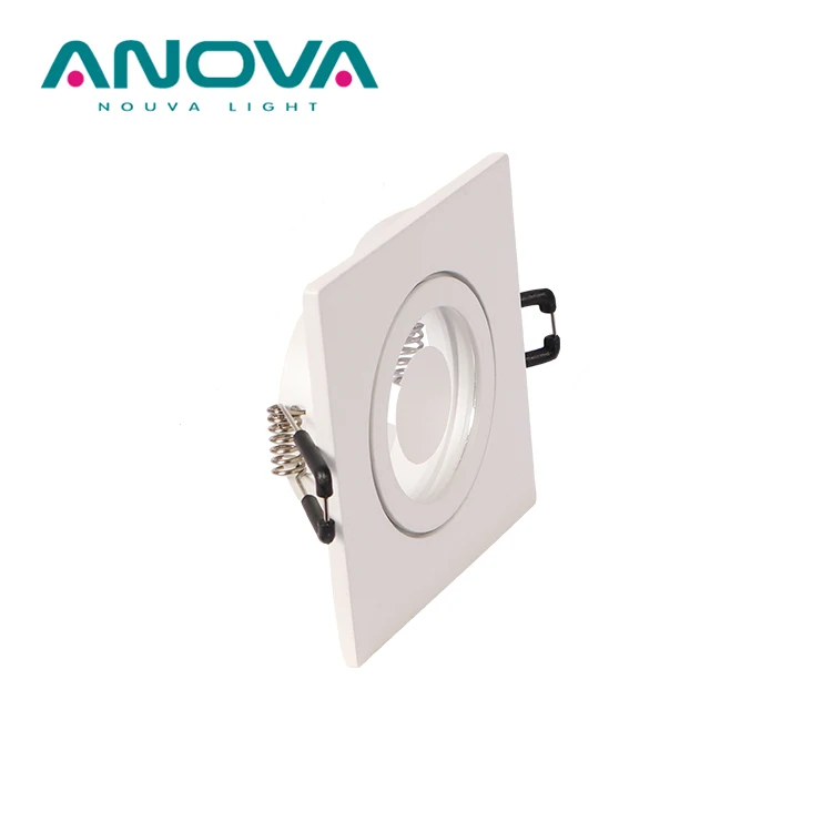 Aluminum Led Downlight Housing MR16 GU10 lamp Recessed IP44 Square White led Spot Light frame