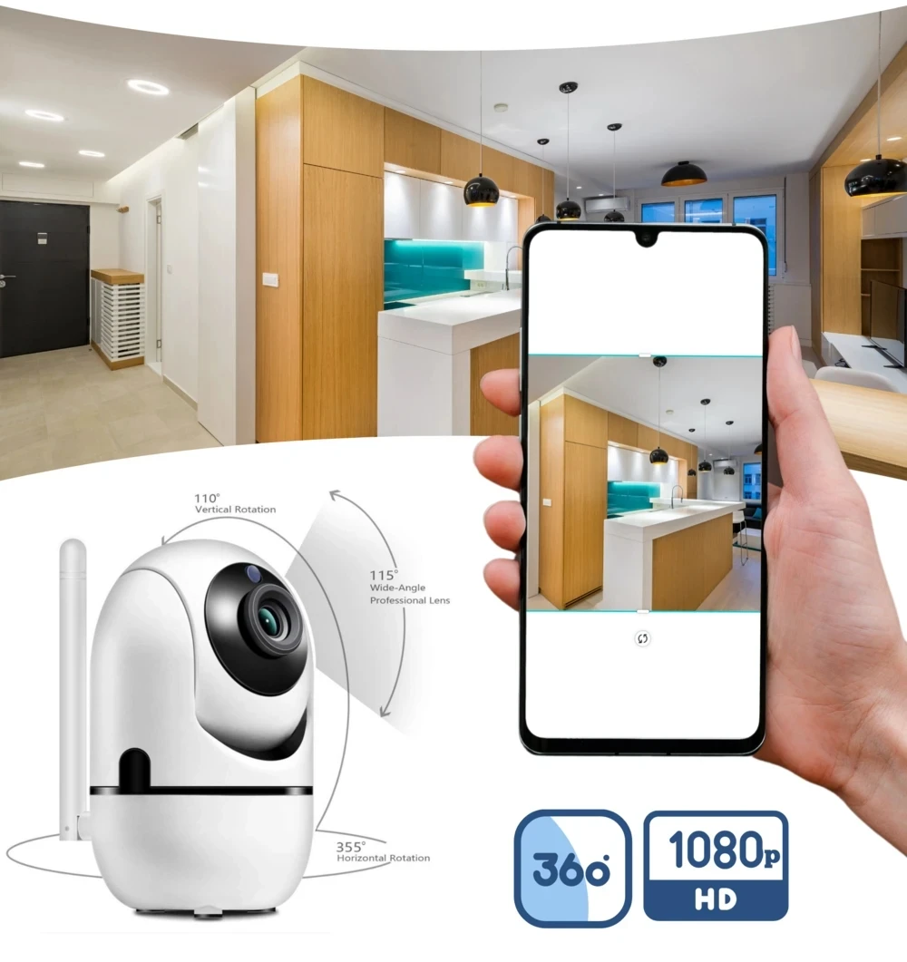  1080p Wi-Fi небольшой дом безопасности PTZ IP камера двухстороннее аудио отслеживания тела беспроводной умный мини