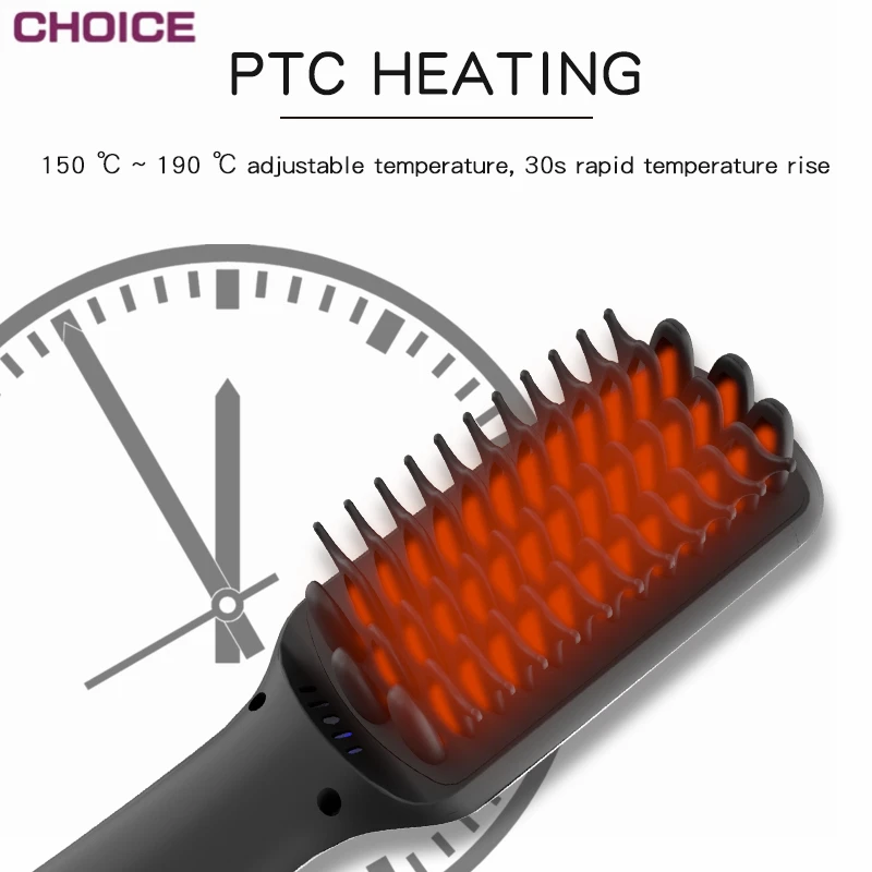 High Quality Professional Hair Massager Brush Mini Fast Ionic Ceramic Electric Hair Straightener Brush