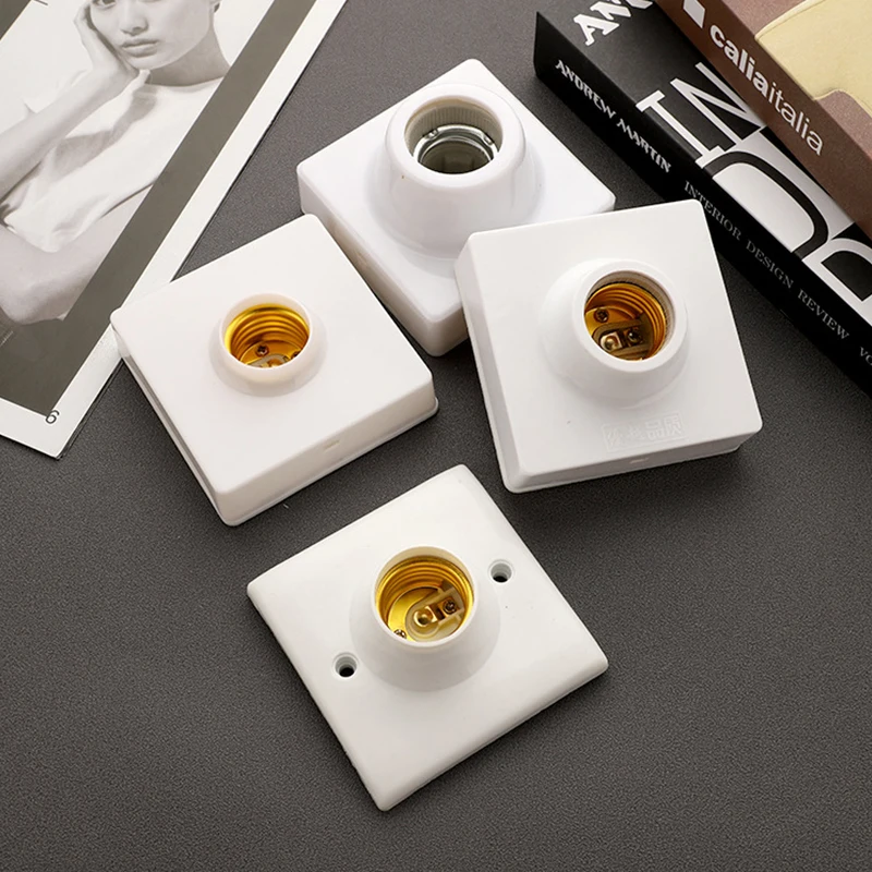 Wholesale E27 Plastic Ceramics Lamp Holder Edison Bulb Holder Screw Lamp Socket Led Lighting Accessories B22 Lamp Holder