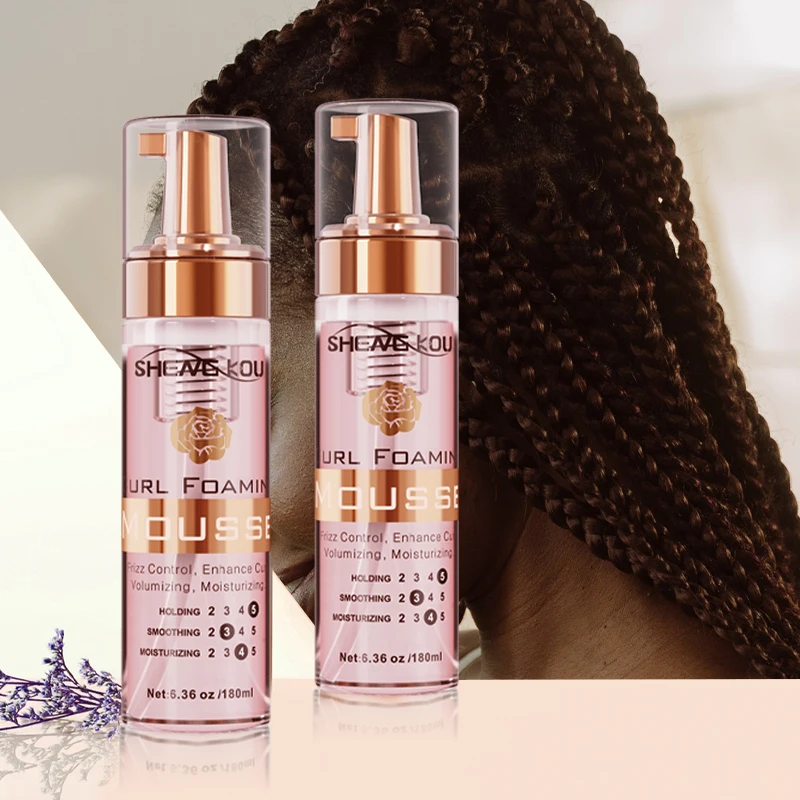 OEM custom logo free sample frizz control vegan moisturizing hair curl mousse foam for hair styling