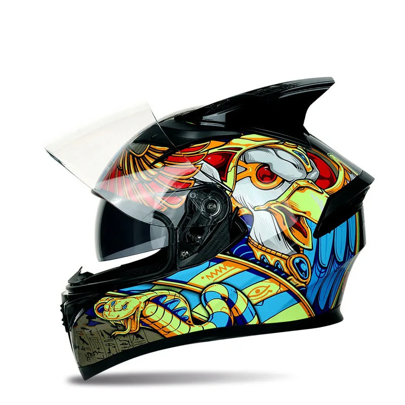 High Quality Full Face Motorcycle Helmets Four Season For Motorcycle Riding Helmets With Horn