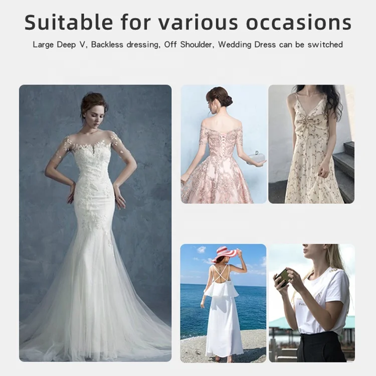 Angel Wings Self-Adhesive Underwear Strapless Breathable Sticky Push-up Silicone Invisible Bra For Wedding dress