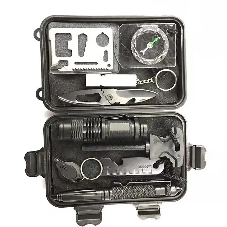 Wholesale Outdoor Survival Kit Set Camping Accessories Wilderness Survival Gear Tool Hiking Emergency Survival Toolkit Set